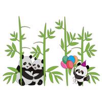 استیکر سالسو طرح Family Panda - Salso Family Panda Sticker