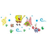 استیکر چوبی جیک جیک مدل باب اسفنجی و پاتریک Jikjik Sponge bob and Patrik Wood Sticker