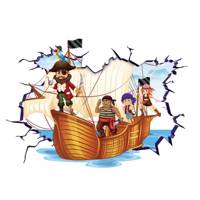 استیکر سه بعدی ژیوار طرح کشتی دزدان دریایی Zhivar Pirate Ship 3D Wall Sticker