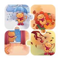 استیکر سالسو طرح Autumn Cat Salso Autumn Cat Sticker