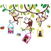 استیکر چوبی جیک جیک مدل میمون های شیطون - Jikjik Naughty monkeys Wood Stiker