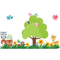 استیکر دیواری سالسو طرح happy animals a.z - salso happy animals sticker