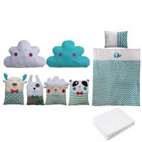 سرویس 9تکه محافظ تخت کودک دالی مدلBlue-Animals-02 Dali Blue-Animals-02 Baby Bed Set 9Pcs