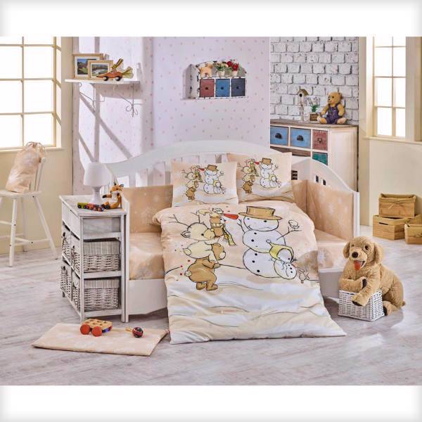 ست لحاف 10 تکه نوزادی پوپلین هوبی مدل اسنو بال، Hobby Snowball Quilt Baby Set - 10 Pieces