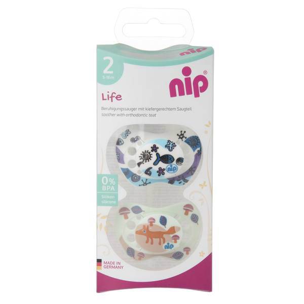 پستانک ارتودنسی نیپ مدل 31302FF بسته 2 عددی، Nip 31302FF Pacifier And Accessories Orthodontic Size2 Pack Of 2