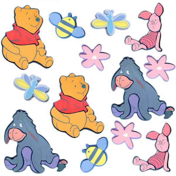 استیکر فومی 14 تکه دکوفان مدل Pooh، Decofun Pooh Foam Sticker14 Pieces