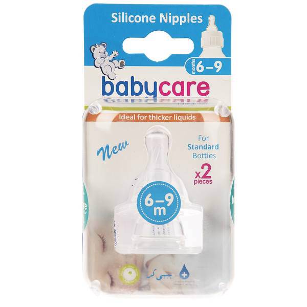 سر شیشه بیبی کر مدل 30055 بسته 2 عددی، Baby Care 30055 Nipple Pack Of 2