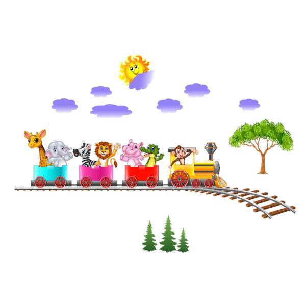 استیکر سه بعدی ژیوار مدل Animal Train، Zhivar Animal Train 3D Wall Sticker