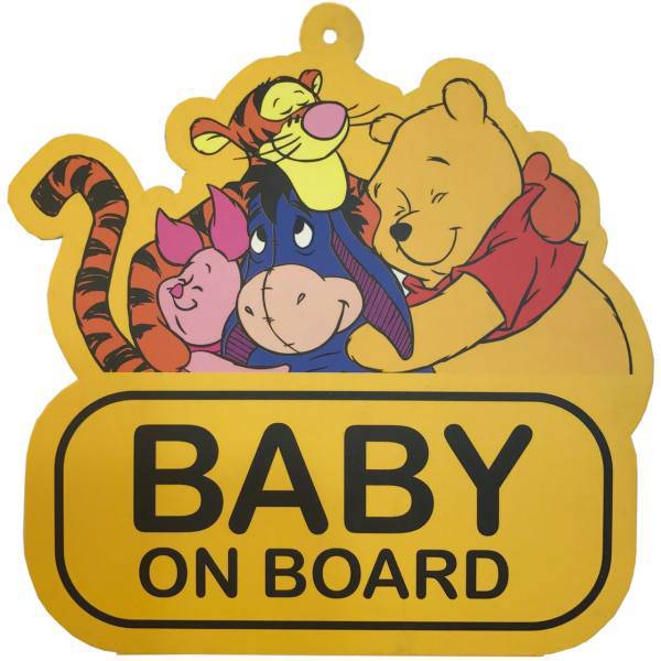 استیکر بیبی آن بورد دکوفان مدل پو، Decofun Pooh Baby On Board