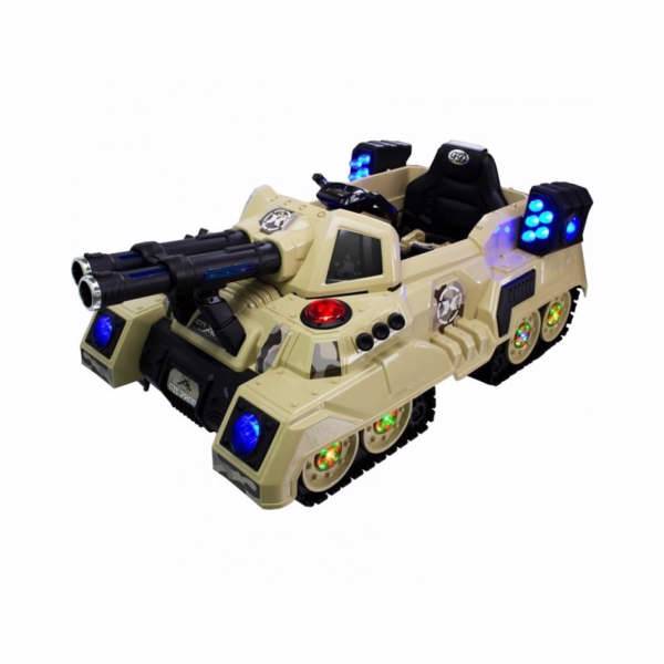 ماشین بازی شارژی کیدونه مدل تانک جنگی FD-2809، Electric Ride On War Tank For Kids Car FD-2809