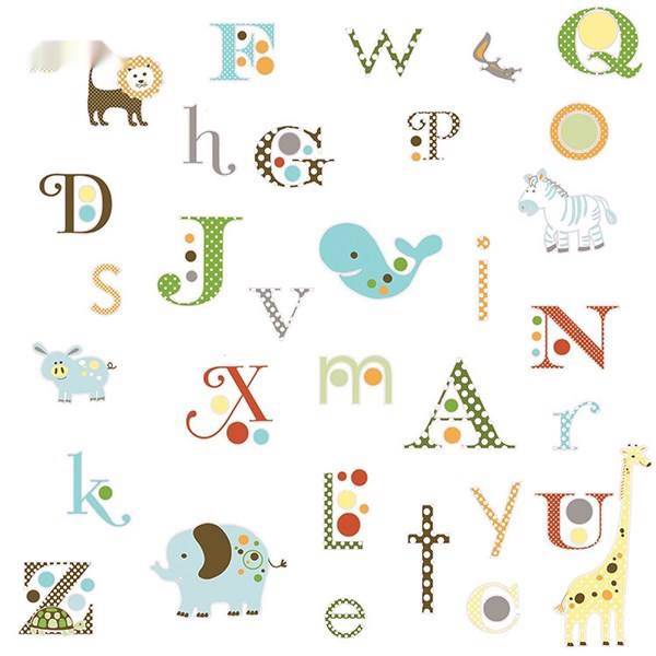 استیکر رومیت مدل تکه دوزی الفبا، Roommate Alphabet Appliques Sticker