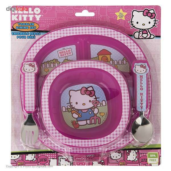 ست 4 تکه غذاخوری مانچکین مدل Hello Kitty، Munchkin Hello Kitty 4 Pieces Feeding Set