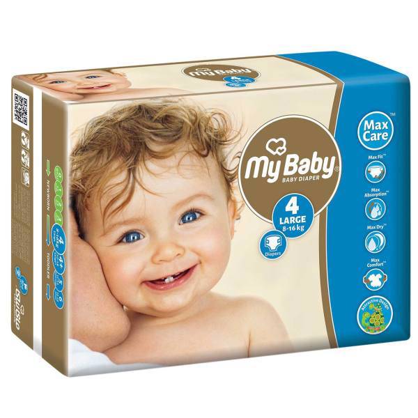 پوشک مای بیبی مدل Max Care سایز 4 بسته 34 عددی، My Baby Max Care Size 4 Diaper Pack of 34