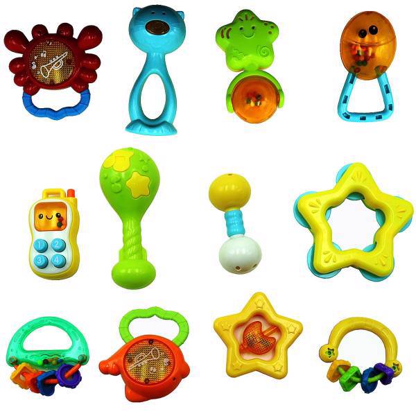 مجموعه 12 عددی جغجغه چیرس کیدز مدل Baby Toys، Cheerskids Baby Toys Rattles 12 Pcs