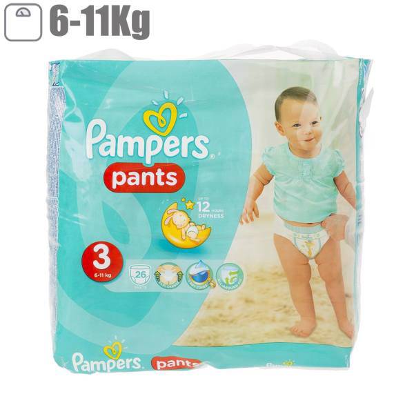 پوشک پمپرز مدل Pants سایز 3 بسته 26 عددی، Pampers Pants Size 3 Diaper Pack of 26