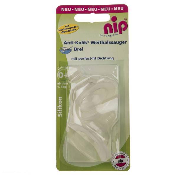 سر شیشه نیپ مدل 33032 بسته 2 عددی، Nip 33032 Bottle Teats Pack Of 2