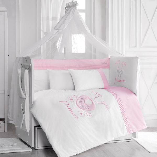 سرویس 9 تکه خواب کودک پیرکاردین مدلPink For Prince، Pierre Cardin Pink For Prince Baby Bed Set 9 Pieces