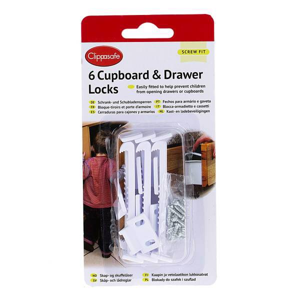 قفل کشو کودک کلیپاسیف مدل CL710 بسته 6 عددی، Clippasafe CL710 Drawer Locks Pack Of 6