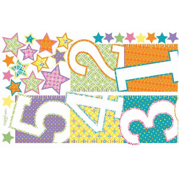 استیکر رومیت مدل Patterned Number Growth Chart، Roommate Patterned Number Growth Chart Sticker