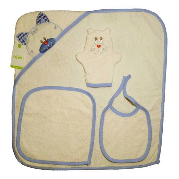 ست چهار تکه حوله نوزادی تیک مک مدل گربه، Tikmak cat baby towels set 4pcs