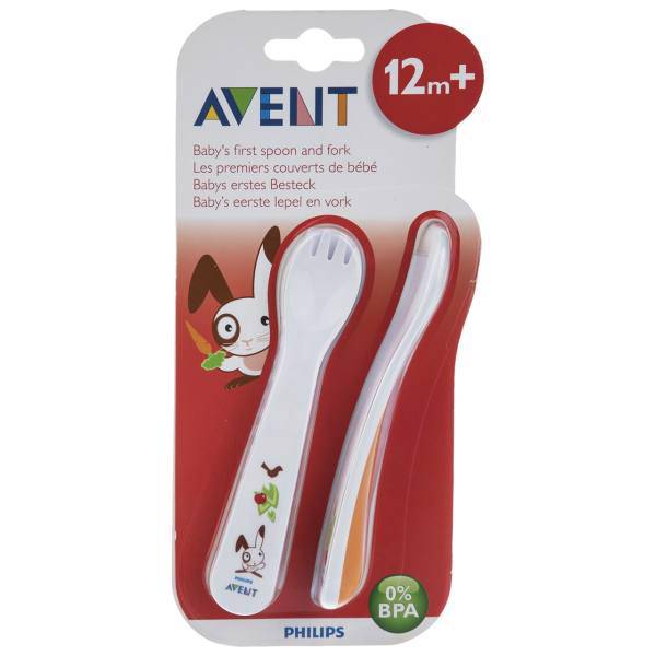 ست قاشق و چنگال کودک اونت مدل Rabbit SCF712، Avent Rabbit SCF712 Baby Cutlery Set