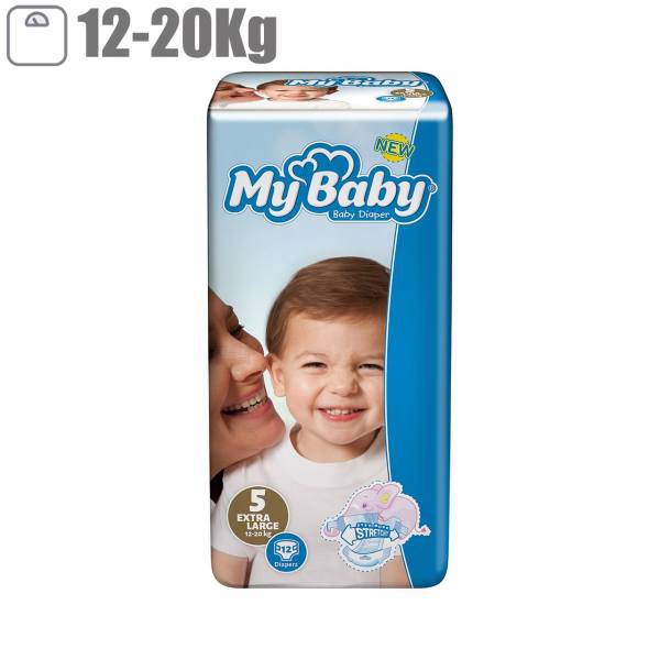 پوشک مای بیبی مدل Stretchy سایز 5 بسته 12 عددی، My Baby Stretchy Size 5 Diaper Pack of 12