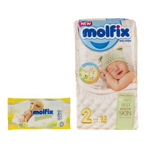 پوشک مولفیکس سایز 2 بسته 52 عددی، Molfix Size 2 Diaper Pack Of 52