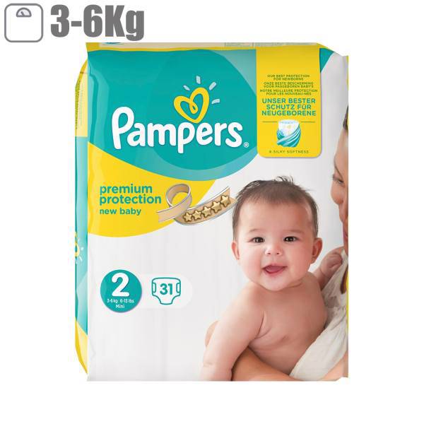 پوشک پمپرز مدل Premium سایز 2 بسته 31 عددی، Pampers Premium Size 2 Diaper Pack of 31