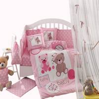 ست کاور 4 تکه کودک هابی هوم مدل Ponpon Hobby Home Ponpon Baby Cover Set 4 Pcs